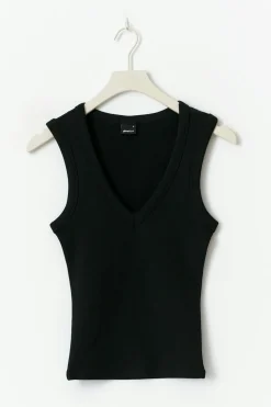 Tight v-neck rib tank