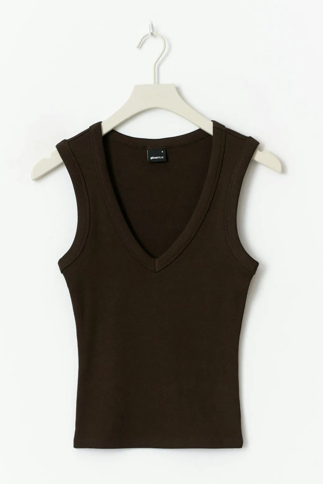 Tight v-neck rib tank