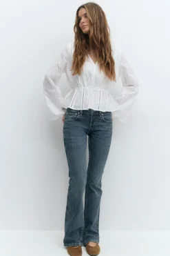 Ultra low bootcut jeans