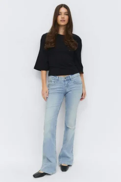 Ultra low bootcut jeans