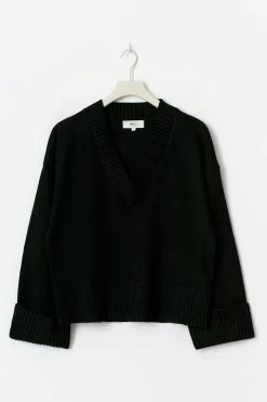V-neck knitted sweater