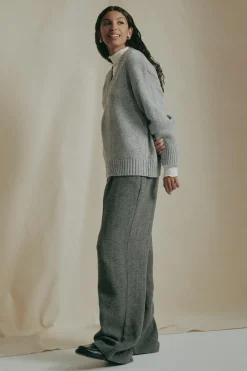 V-neck knitted wool sweater