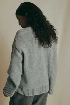 V-neck knitted wool sweater