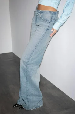 Waist flip wide jeans