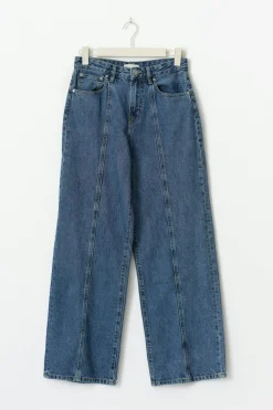 Wide front seam jeans