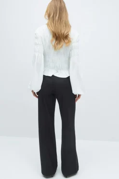Wide leg suit trousers