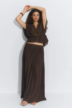 Wide maxi skirt
