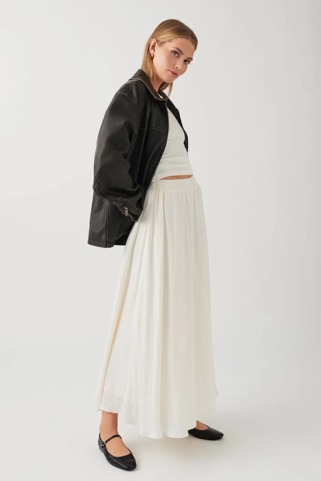 Wide maxi skirt