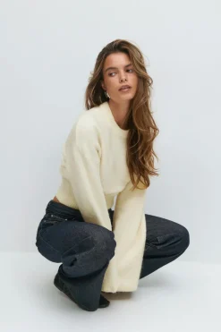 Wide sleeve knitted sweater