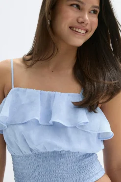 Y chiffon frill singlet