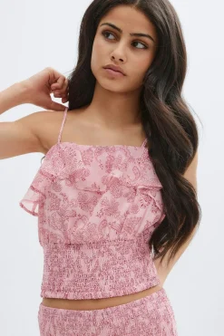 Y chiffon frill singlet