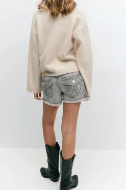 Y chunky embroidery shorts