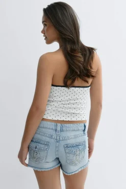 Y chunky embroidery shorts