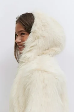 Y faux fur hood jacket