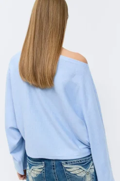 Y knitted poncho top