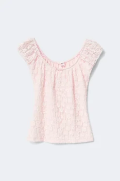 Y lace ruched top