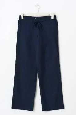 Y low linen blend trousers