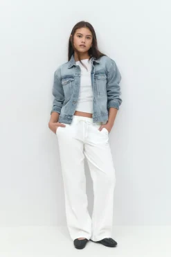 Y low linen blend trousers