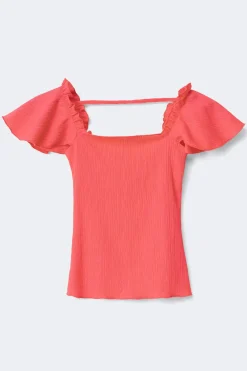 Y open back frill top