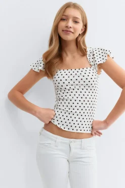 Y open back frill top