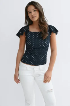 Y open back frill top