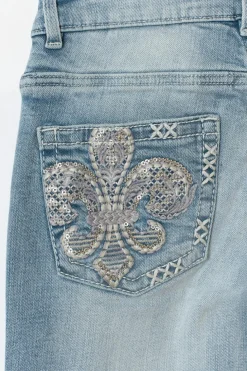 Y pleated flare jeans