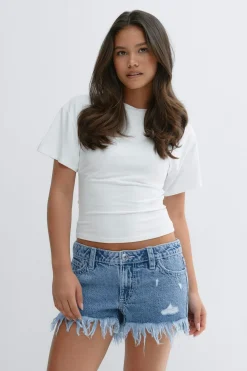 Y ripped g-low denim shorts
