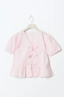 Y tie peplum top